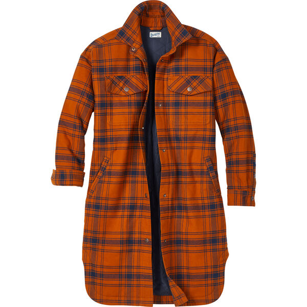 Women's Folklore Flannel Insulated Duster Duluth Trading Company