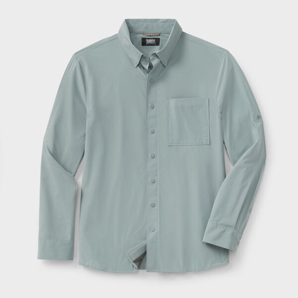 Chemise d'été en coton dégradé teint cool et mince pour hommes avec col