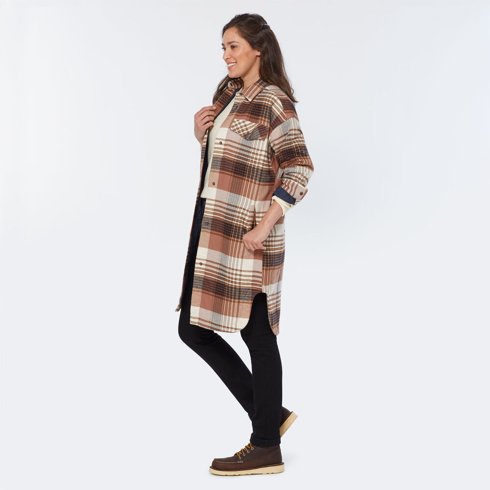 Women's Folklore Flannel Insulated Duster Duluth Trading Company