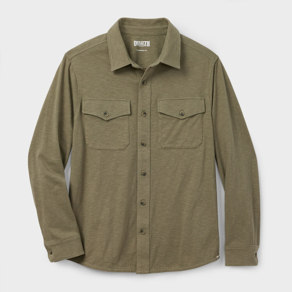 Men's Knit Button Down Shirt Main Image
