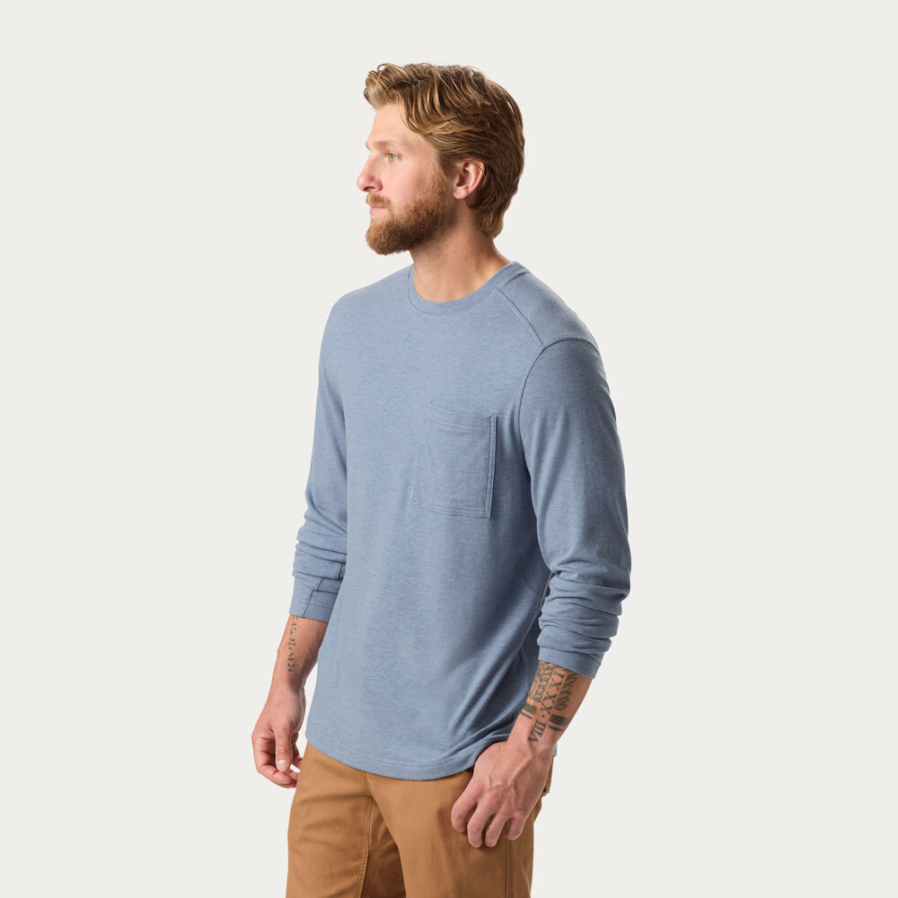 Men's Black Ram Wool Long Sleeve Crew Main Image