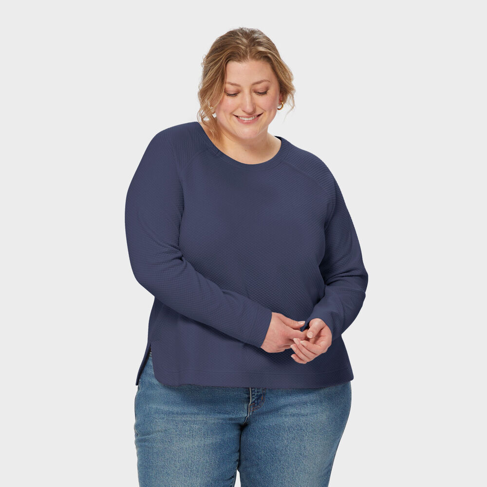 Women's Plus AirLoc Quilted Crew Pullover Main Image