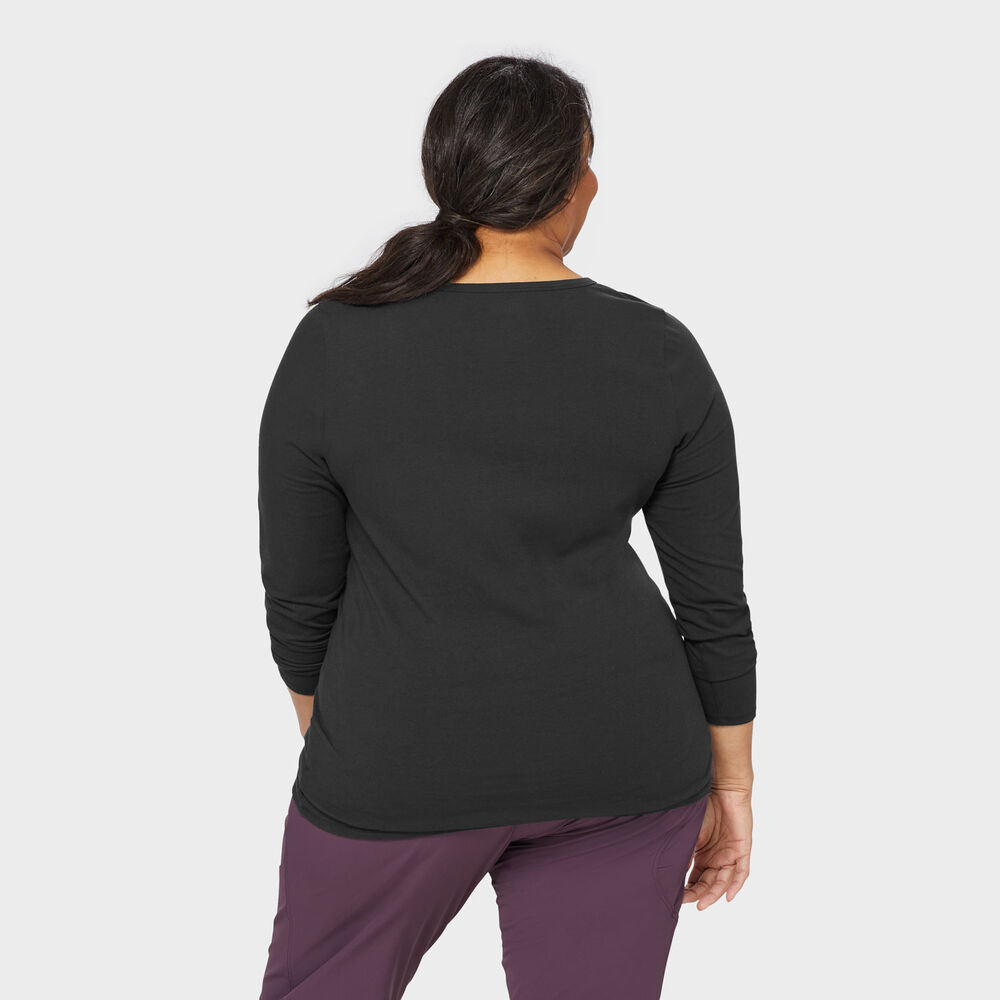 Women's Plus No-Yank Long Sleeve V-Neck T-Shirt Main Image
