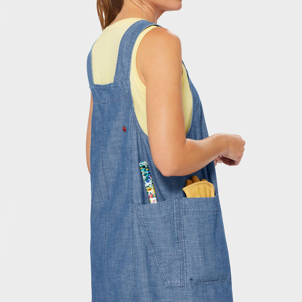 Women's Chambray Sleeveless Smock Dress Main Image