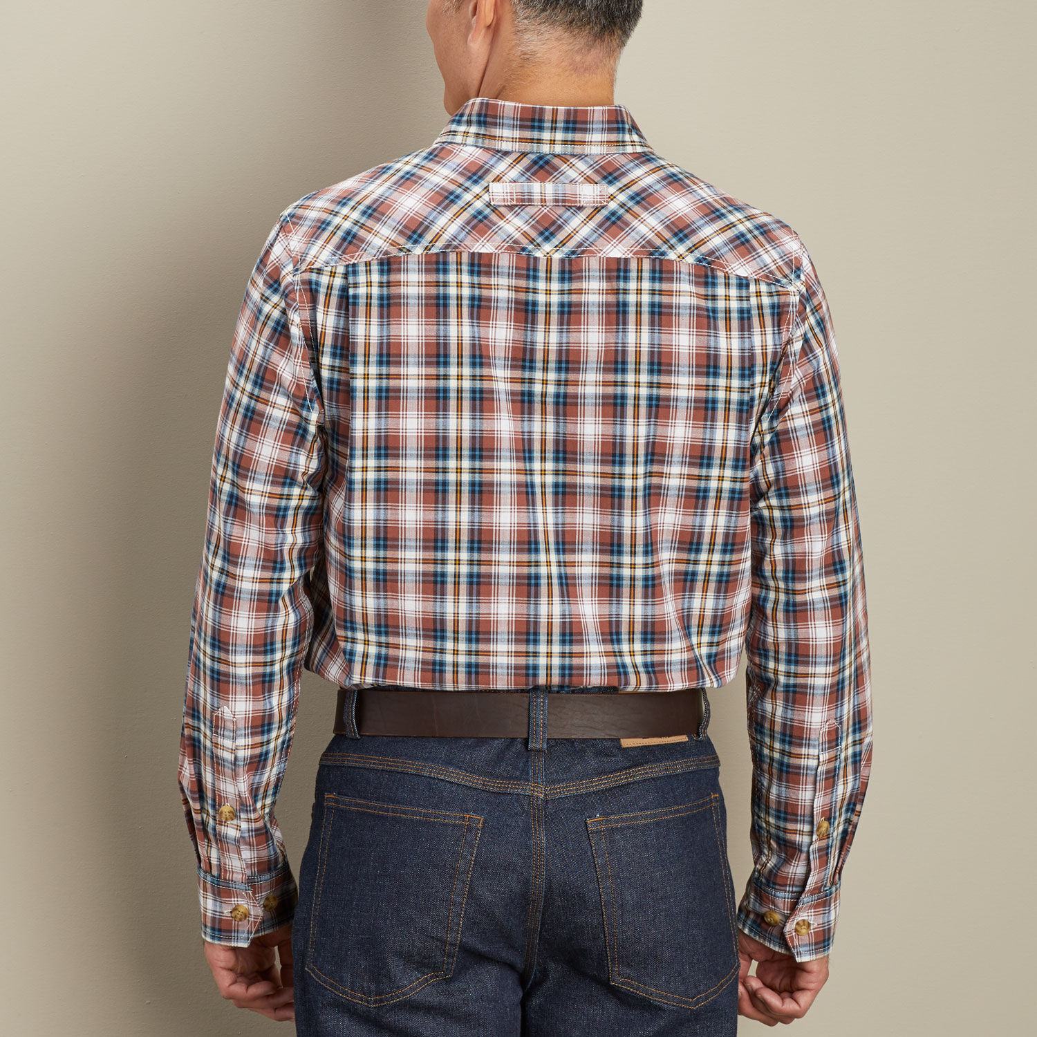 Men's Free Swingin' Chambray Slim Long Sleeve Pattern Shirt