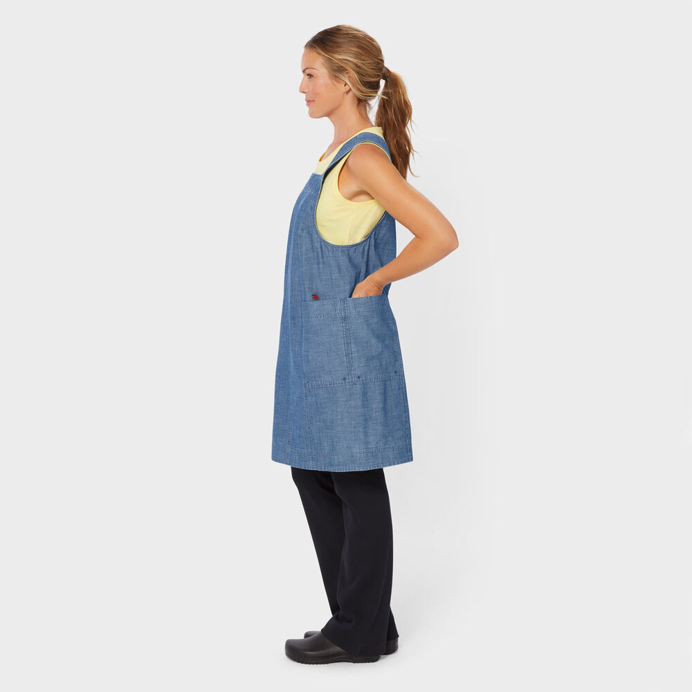 Women's Chambray Sleeveless Smock Dress Main Image