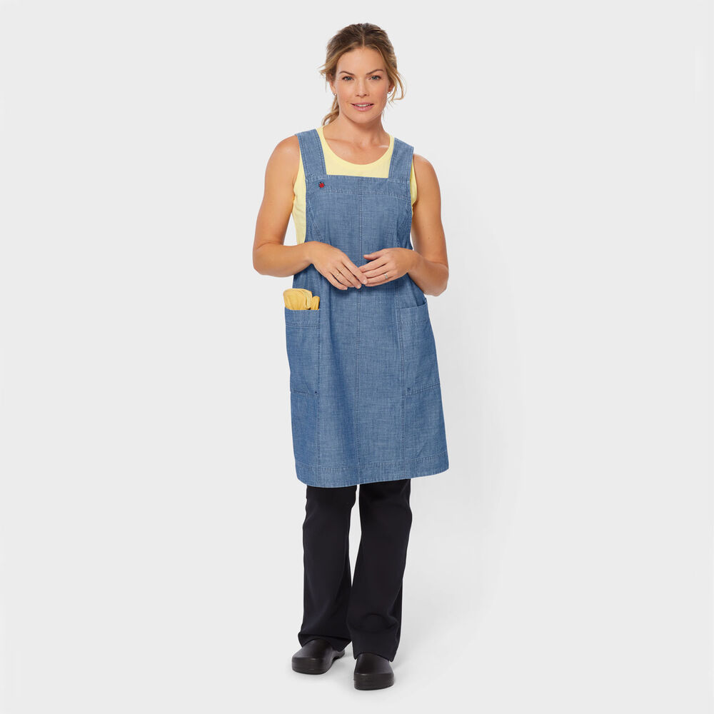 Women's Chambray Sleeveless Smock Dress Main Image
