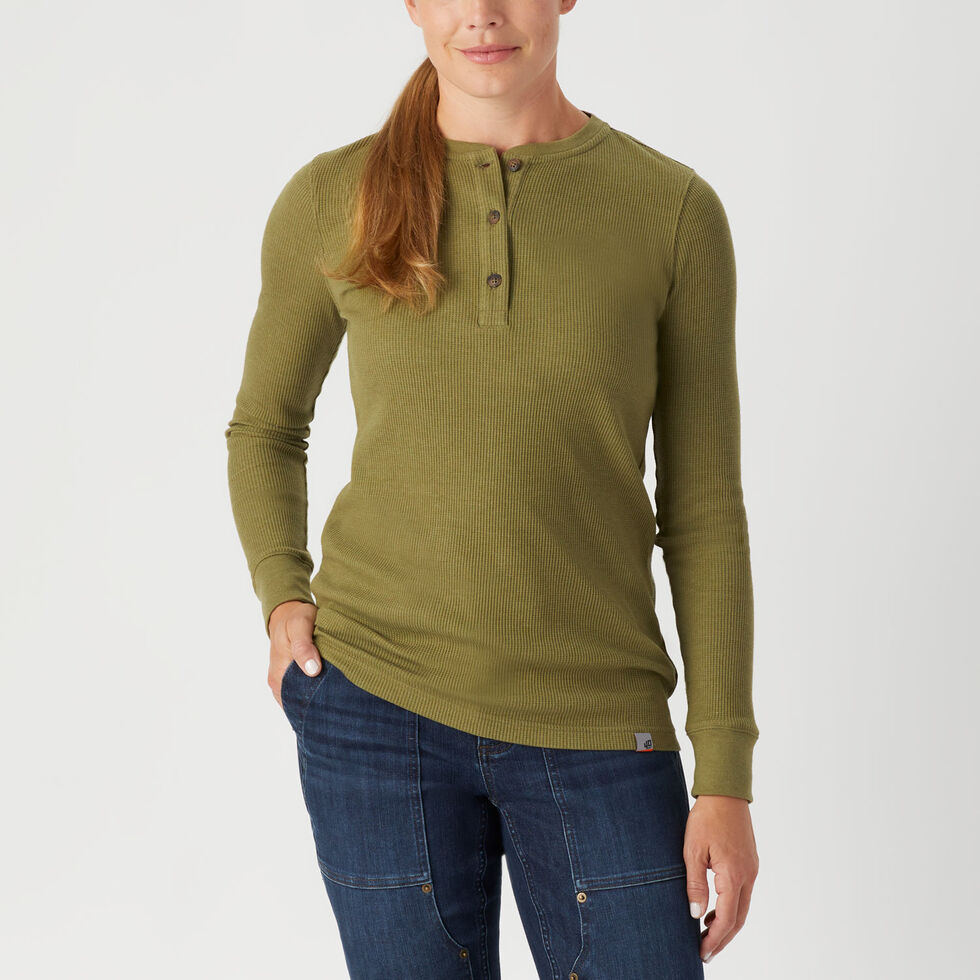 We The Free Women's Small Embroidered Thermal Henley Knit Long