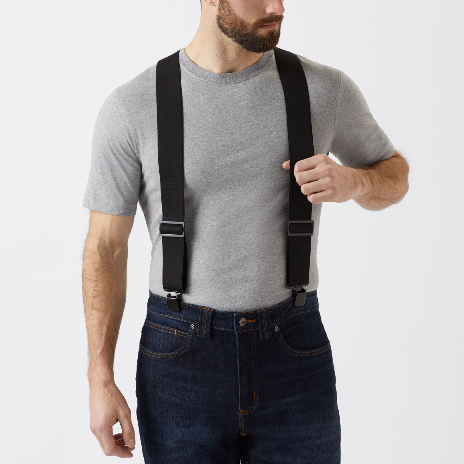 Mens Suspender with Clips Fashion Elastic for Boyfriends Suit Pants Trousers  | eBay