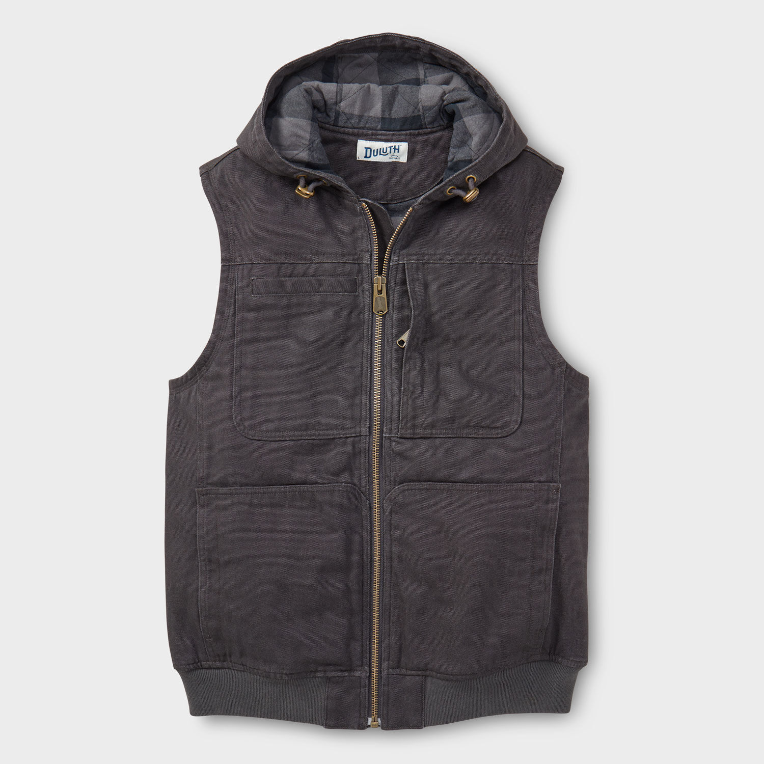 Men's Fire Hose Flannel-Lined Hooded Vest | Duluth Trading Company
