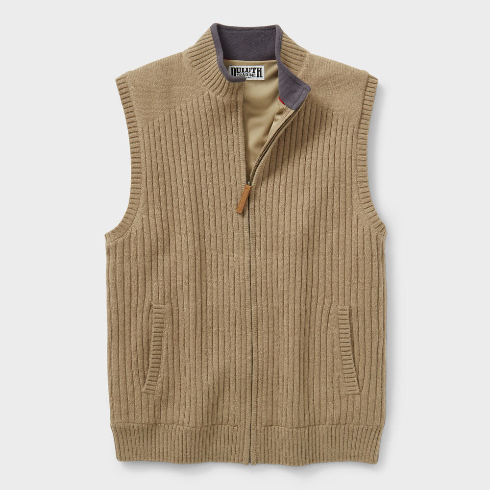 Men's Shetland Wool Windproof Full-Zip Sweater Vest Main Image