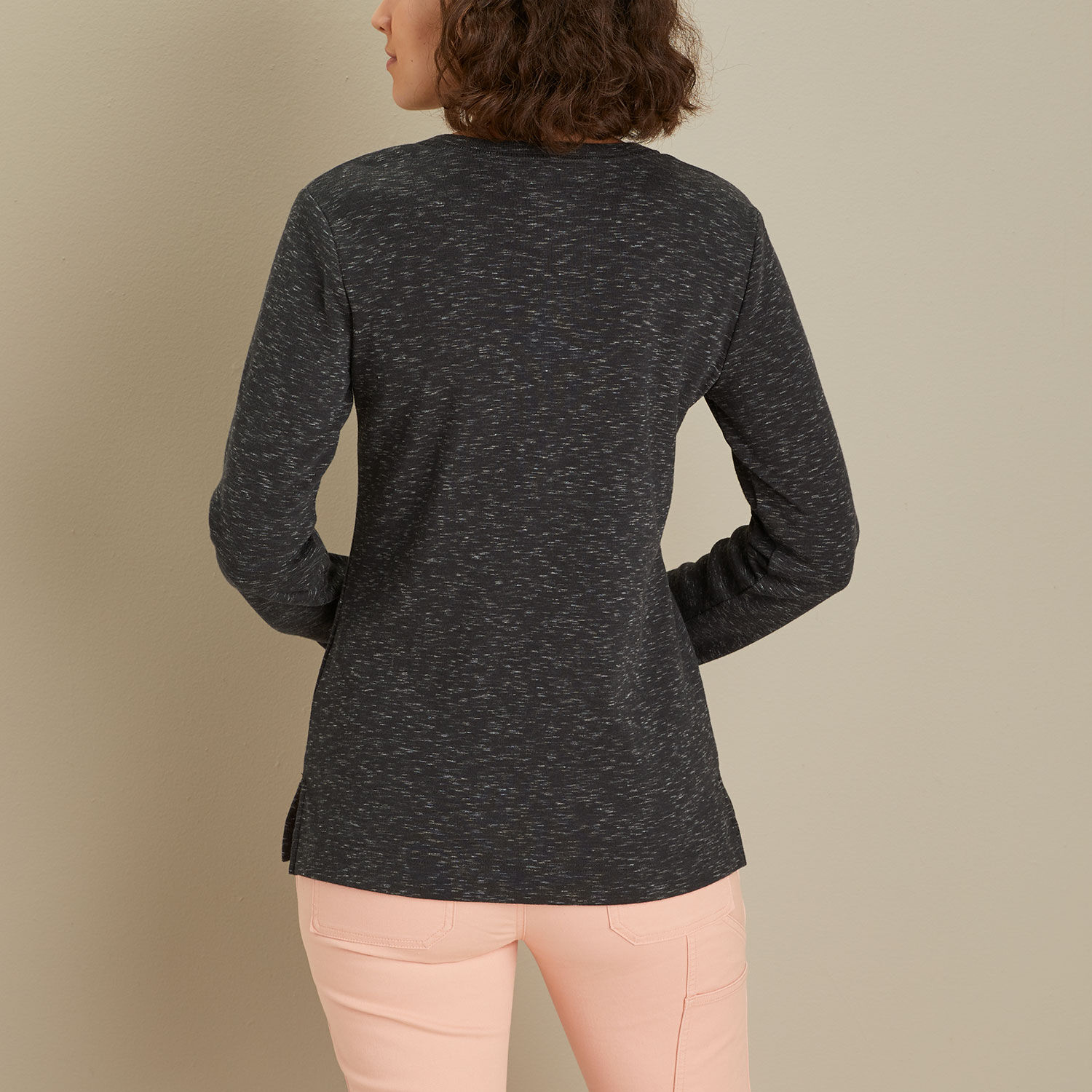 Chemise Henley Femme DULUTH TRADING Manches Longues Thermique - Marron Rayé Taille L