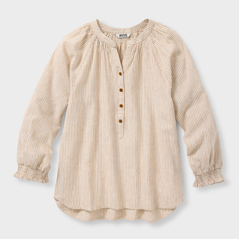 Women's Artisan Hemp 3/4 Sleeve Smocked Blouse Main Image