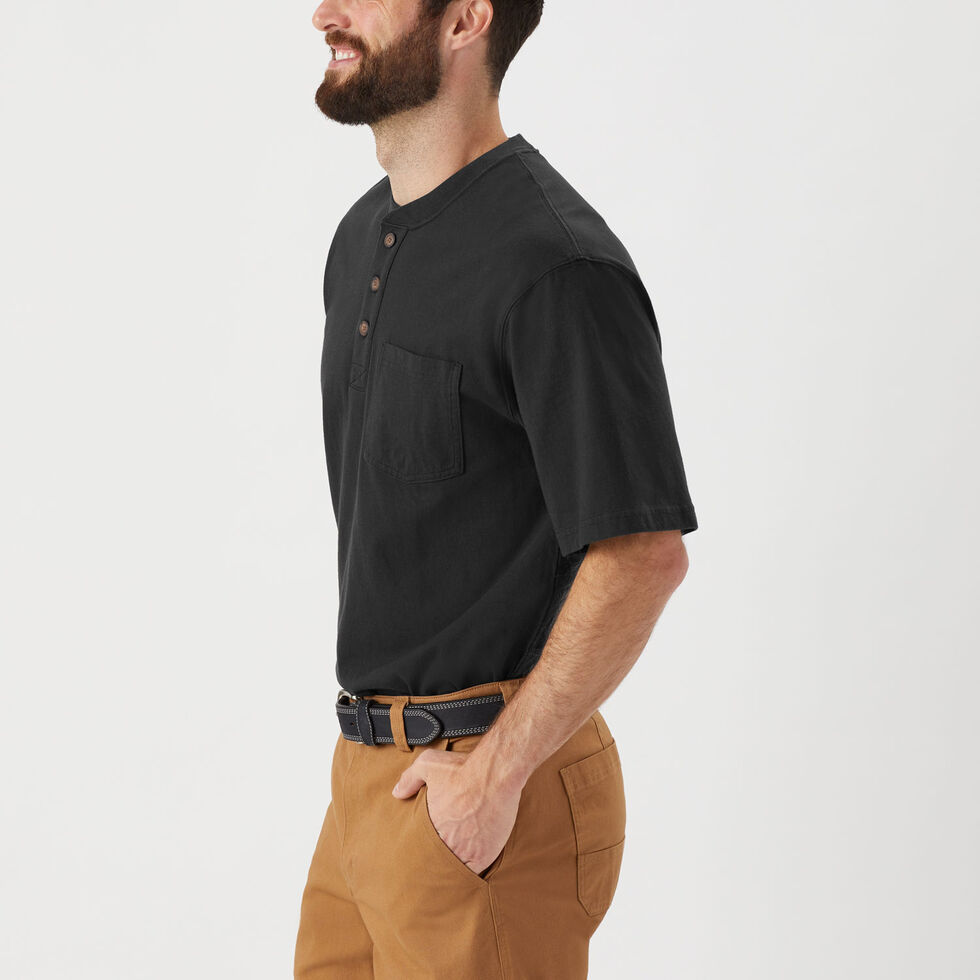 Men's Longtail T Relaxed Fit Short Sleeve Pocket Henley