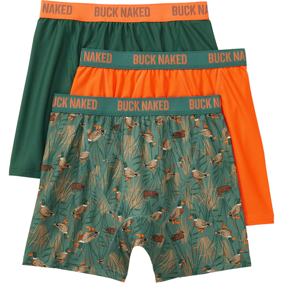 Men's Buck Naked Performance Boxer Briefs 3-Pack Gift Set