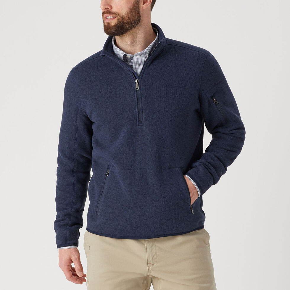 Men's Blue Quarter-Zip Fleece Pullover