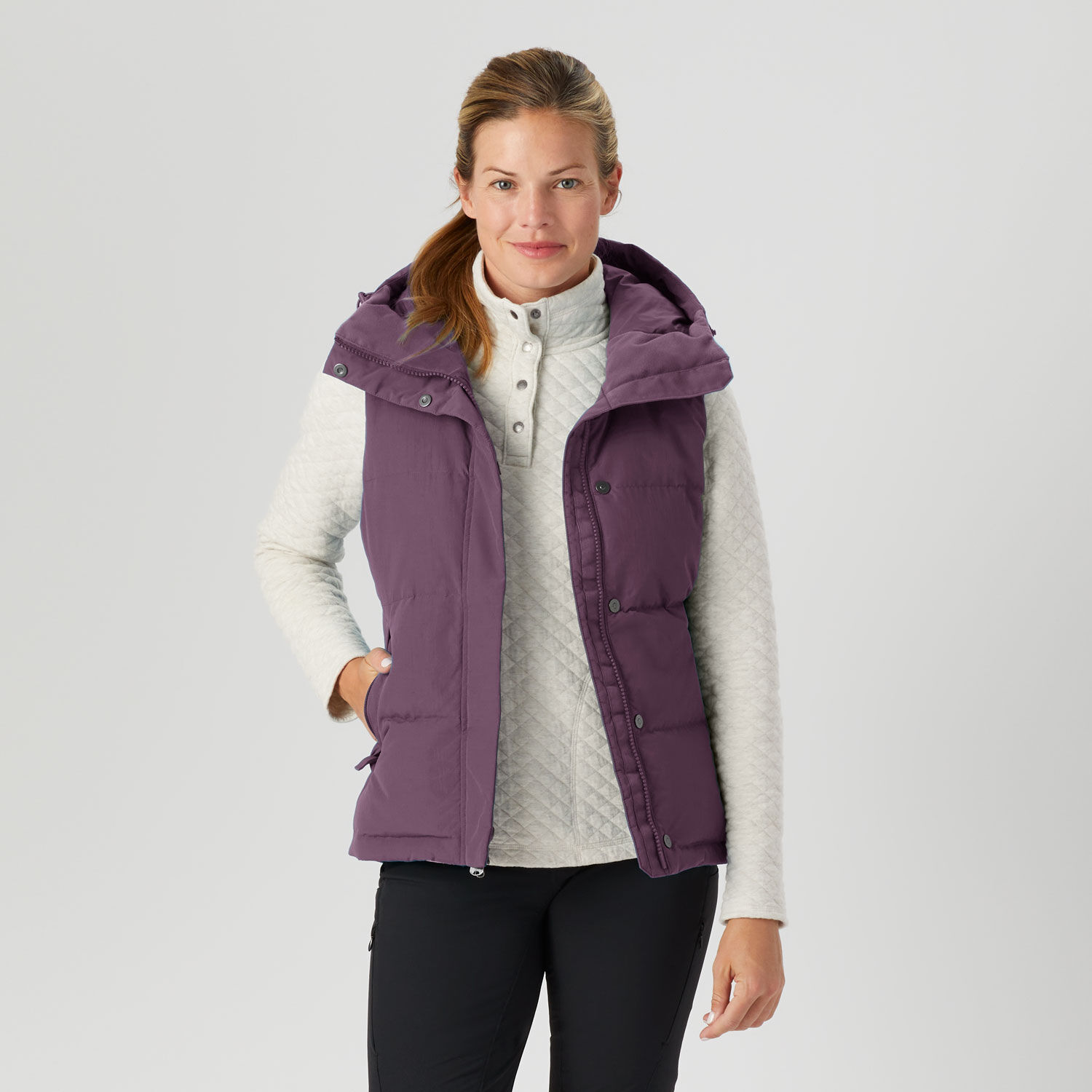Women's Ruffer Puffer Hooded Down Vest | Duluth Trading Company
