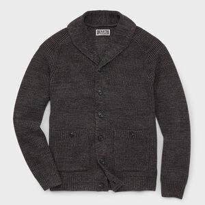 Men's Burly Retirement Shawl Collar Waffle Cardigan