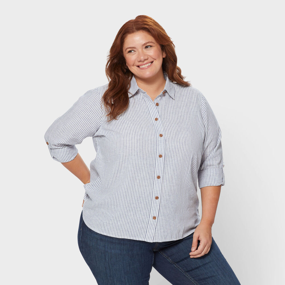 Women's Plus Artisan Hemp Long Sleeve Shirt Main Image