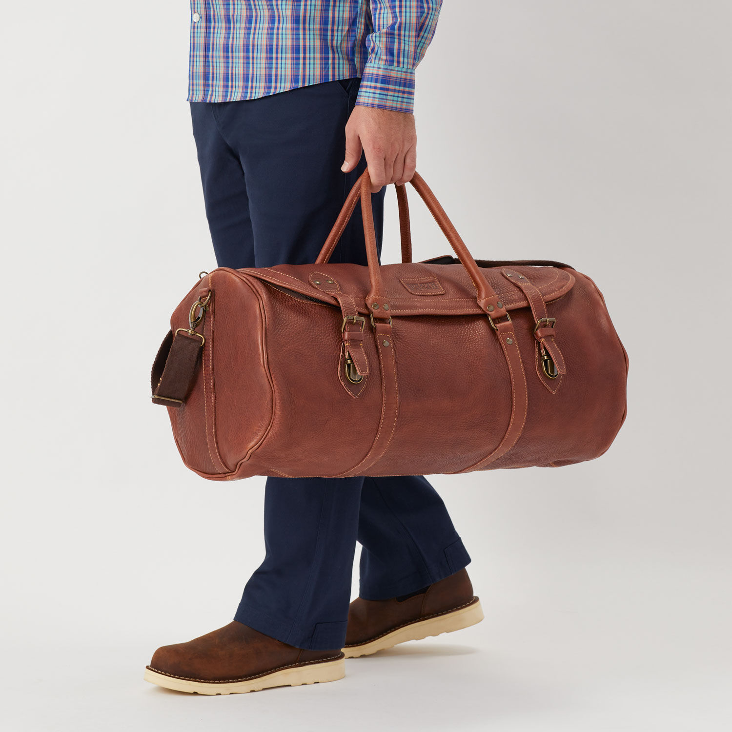 Weekender Leather Trimmed Canvas Duffle Bag - Madison Creek Outfitters
