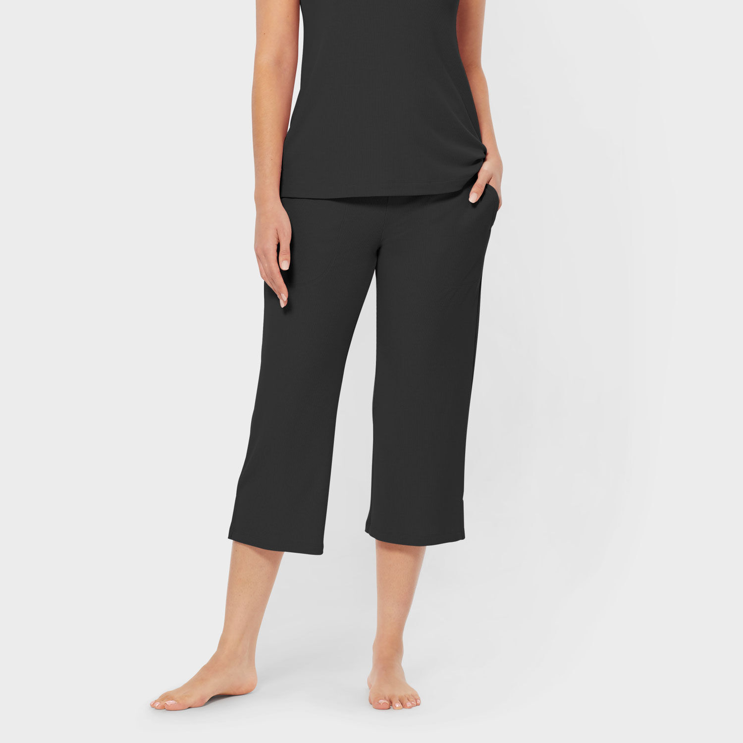 Women's Dang Soft Rib Relaxed Leg Sleep Capris | Duluth Trading