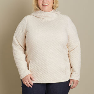 Women's Plus Quilted Sweatshirt Popover