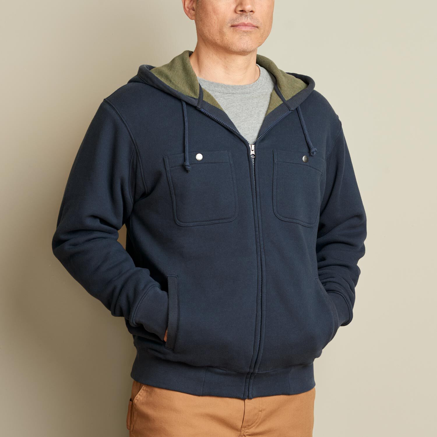 Men's waffle knit sale zip hoodie