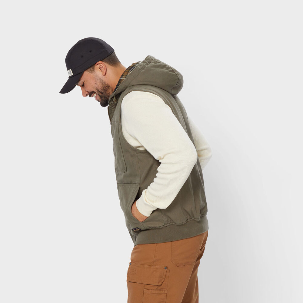 Men's Fire Hose Flannel-Lined Hooded Vest Main Image