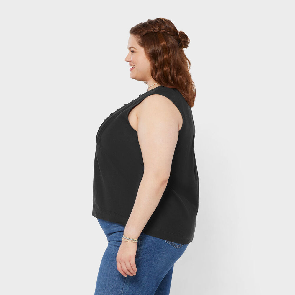 Women's Plus Artisan Hemp Pin-Tuck Tank Main Image