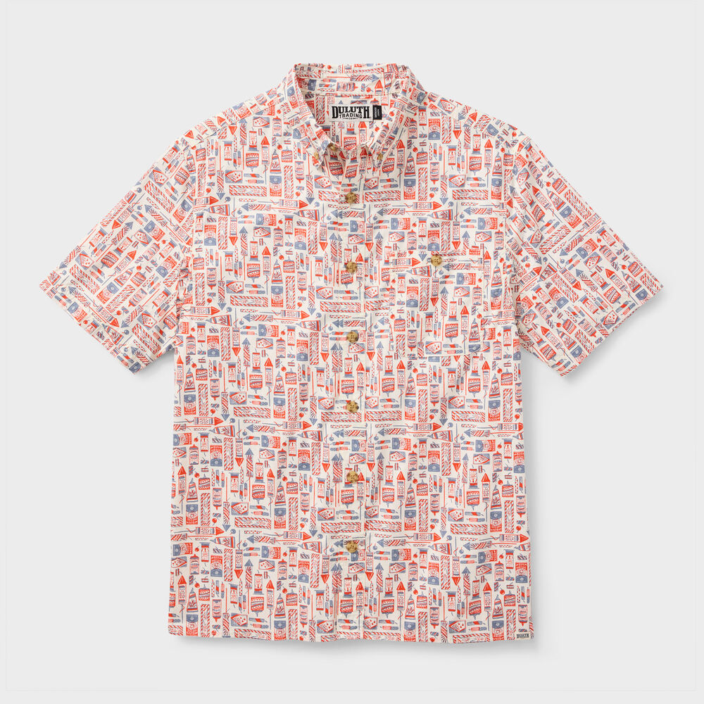 Men's BBQ Relaxed Fit Short Sleeve Shirt WFR 3XL REG Main Image