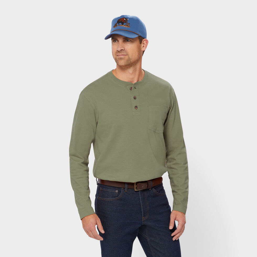Men's Longtail T Long Sleeve Henley T-Shirt Duluth Trading Company