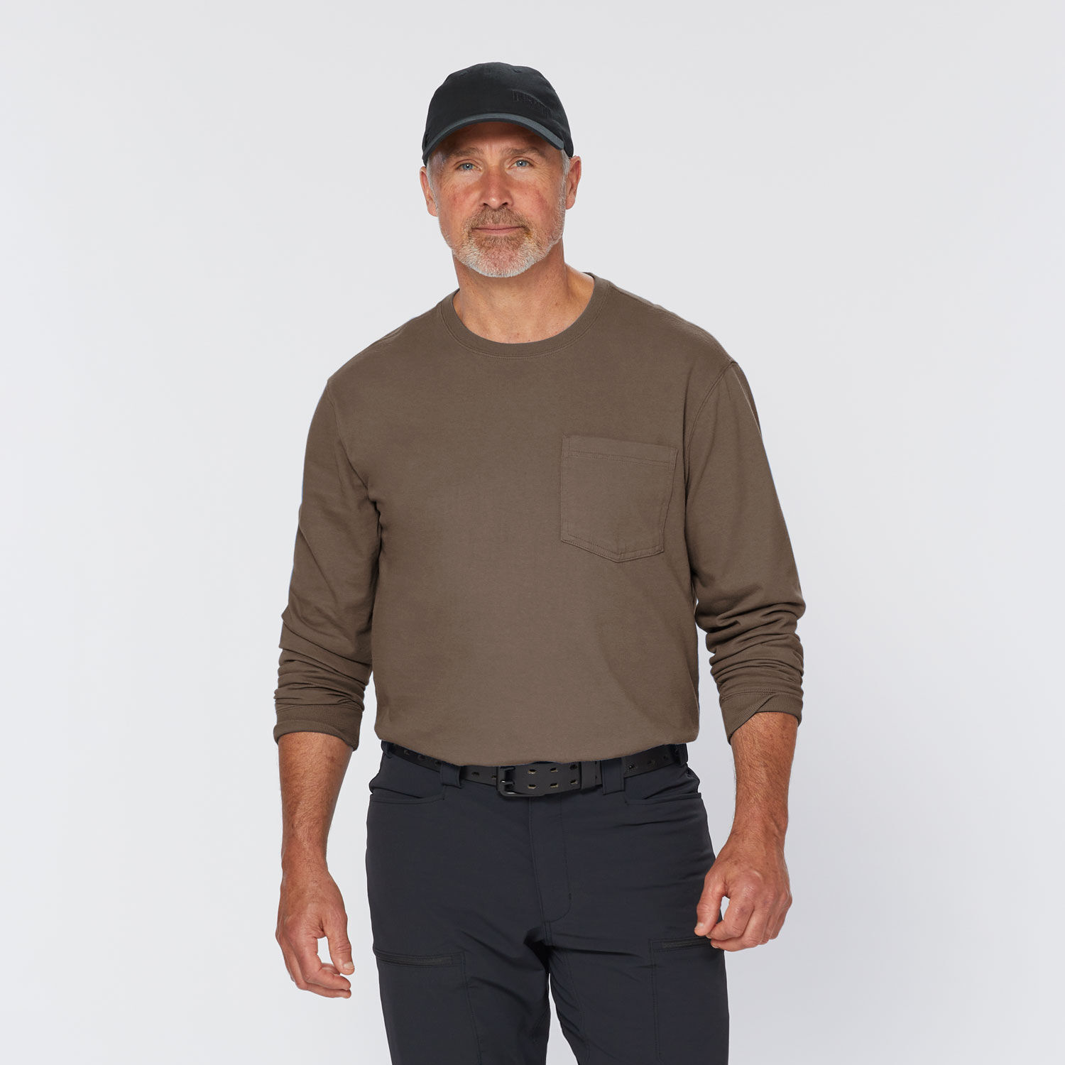 Men's Longtail T Standard Fit Long Sleeve Shirt With Pocket