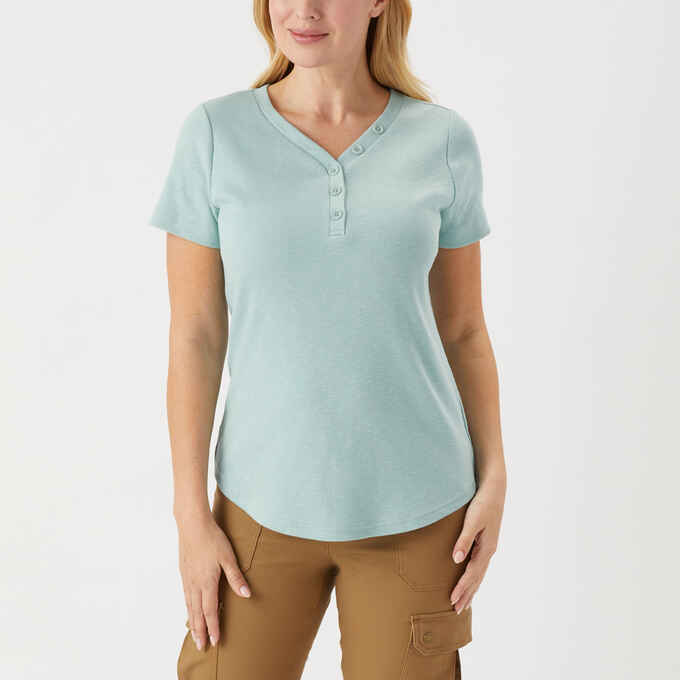 Women's Makers Studio Cotton Rib Henley T-Shirt