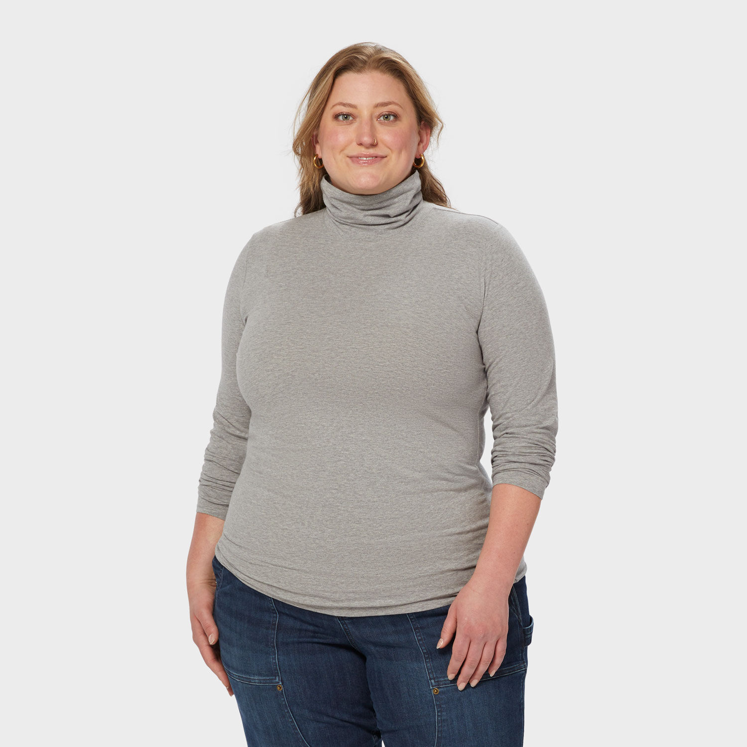 Women's Plus No-Yank Long Sleeve Turtleneck T-Shirt | Duluth