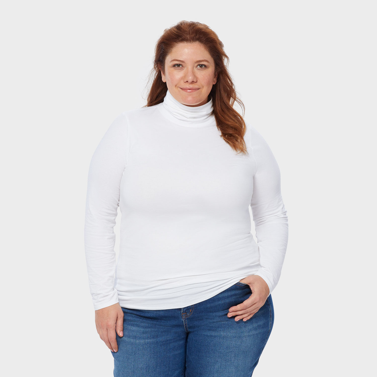 Women's Plus No-Yank Long Sleeve Turtleneck T-Shirt | Duluth