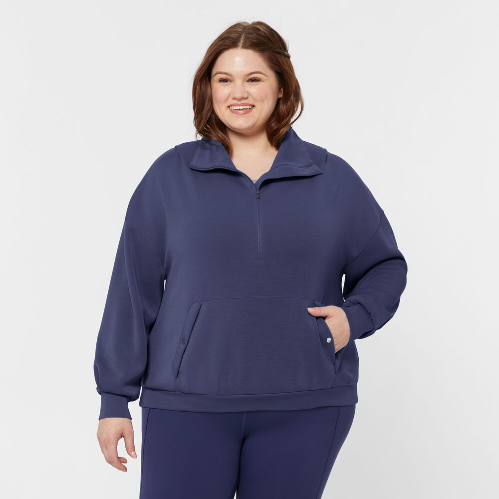 Women's Plus AKHG After Sweat Funnelneck Half-Zip Main Image