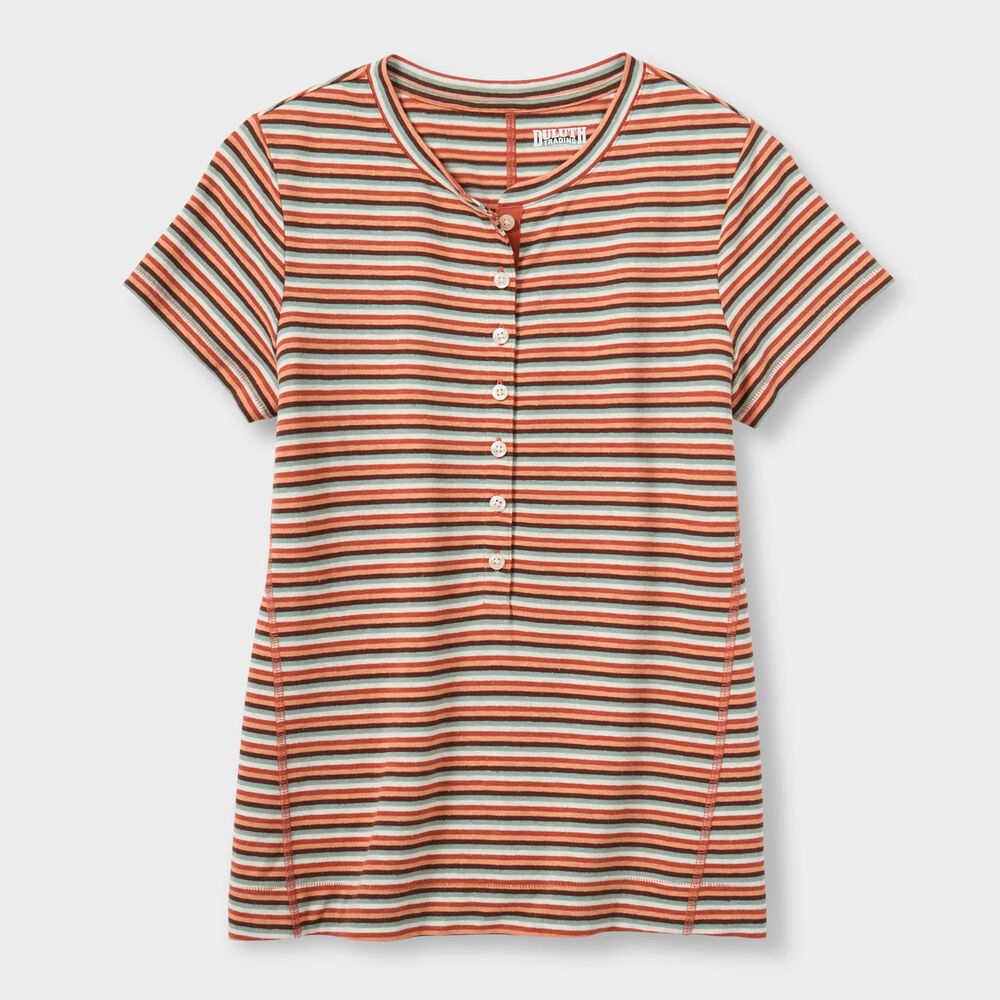 Women's Hemp Knit Short Sleeve Henley Main Image