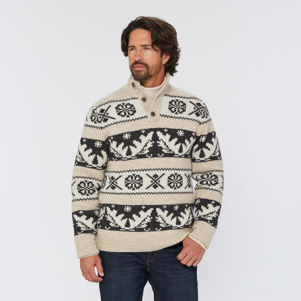 Men's Shetland Wool Fair Isle Mock Main Image