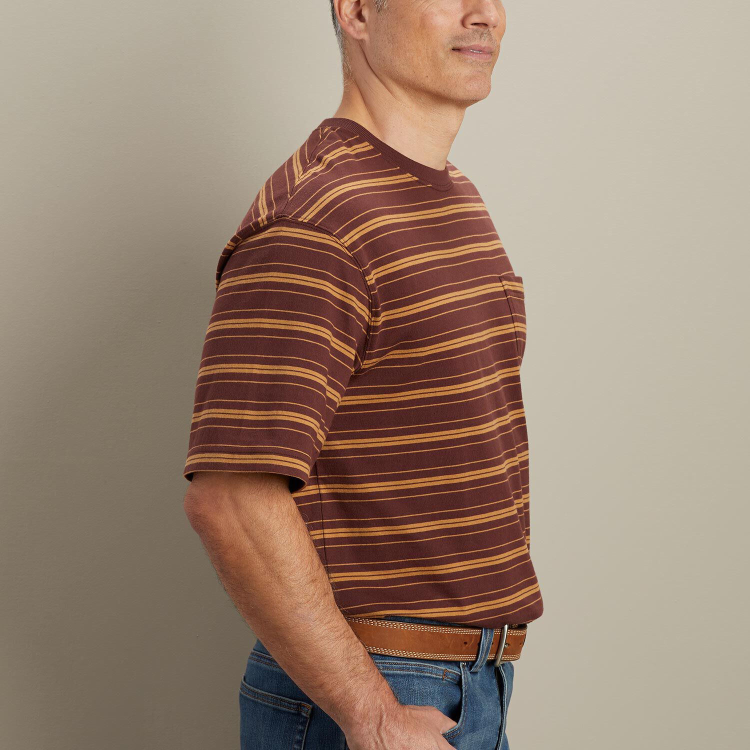 Men's Longtail T Short Sleeve Stripe T-Shirt with Pocket | Duluth