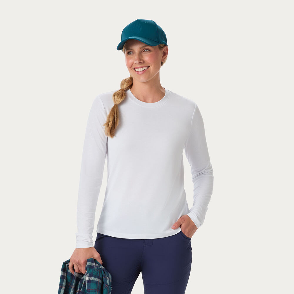 Women's AKHG Renew Bamboo Crewneck Long Sleeve Tee Main Image