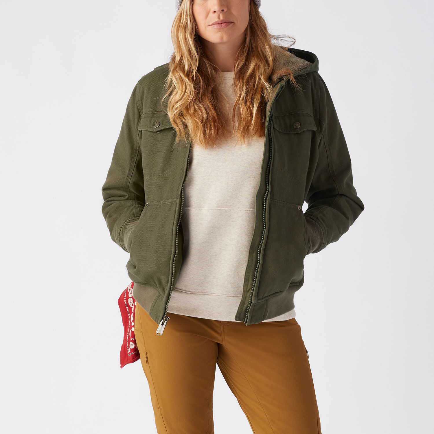 32 Degrees Heat Womens Hooded 4-Way Stretch Jacket (Silver Post, Medium) at  Amazon Women's Coats Shop