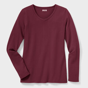 Women's No-Yank Long Sleeve V-Neck T-Shirt