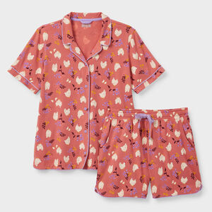 Women's Plus Cotton Knit Printmaker Short Pajama Set