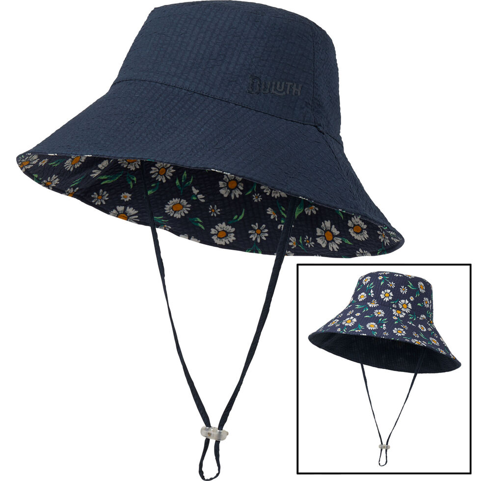 Women's Reversible Garden Bucket Hat - Blue LRG - Duluth Trading Company