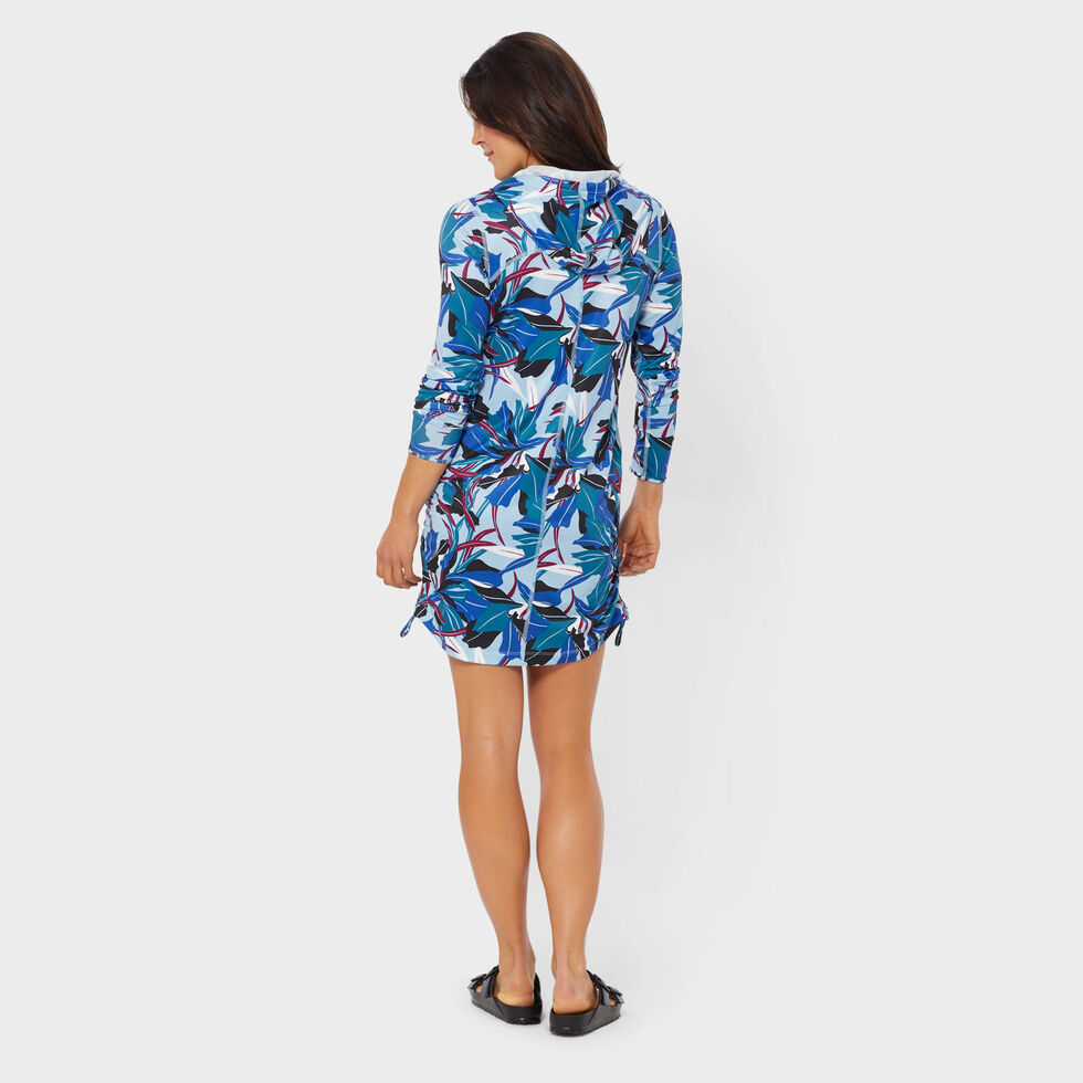 knee length dresses for ladies L'agence Sara Maxi Cover-Up Dress in Brown Multi Patch Leopard main image 0