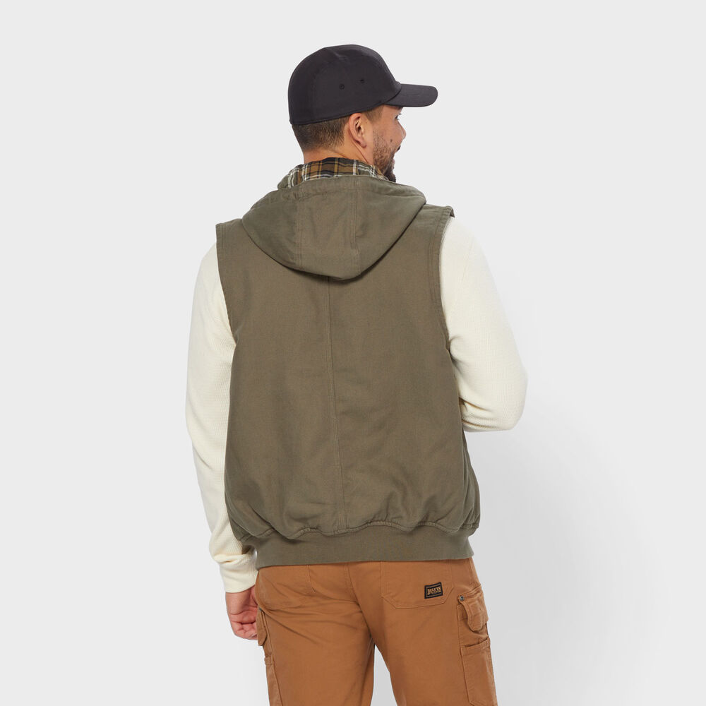 Men's Fire Hose Flannel-Lined Hooded Vest Main Image