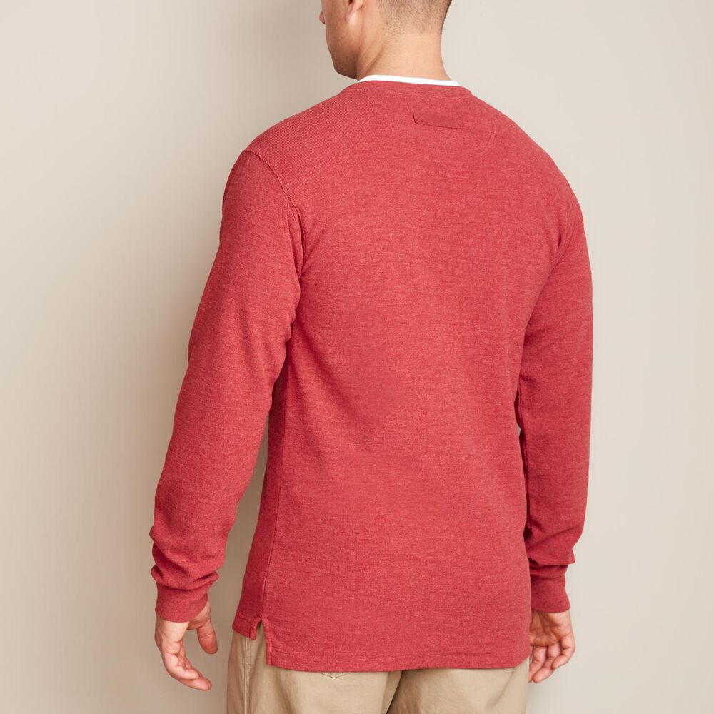 Men's Waffle Trim Fit Long Sleeve Henley Shirt Main Image