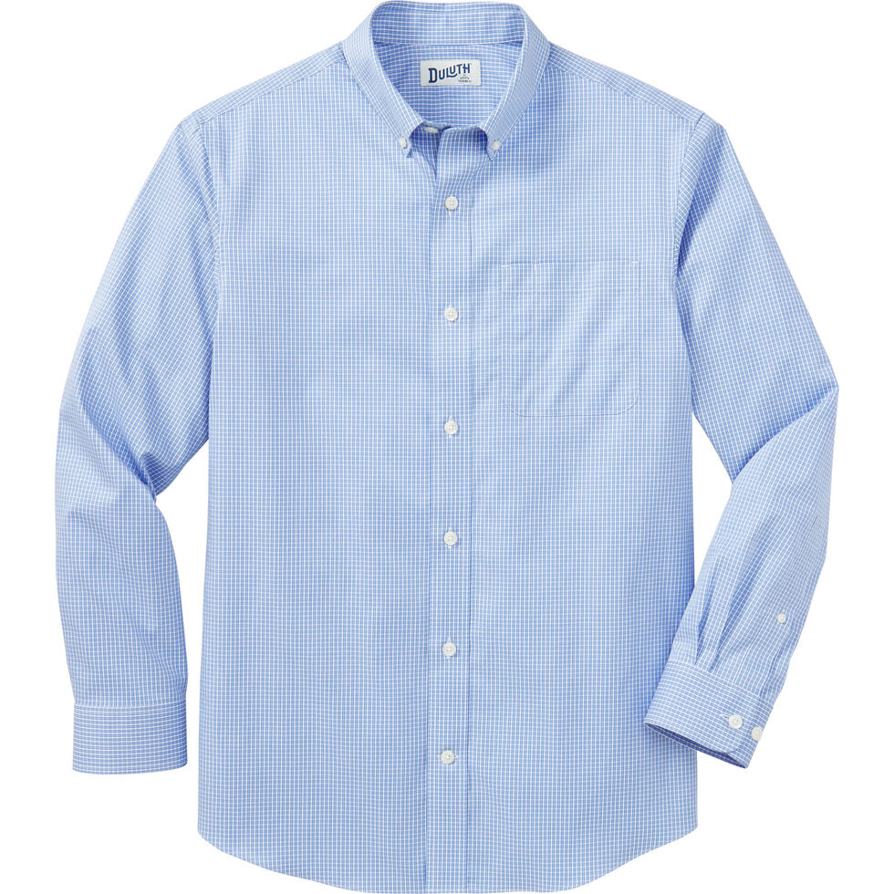 Men's Wrinklefighter Relaxed Fit Long Sleeve Shirt - Blue - Duluth Trading Company
