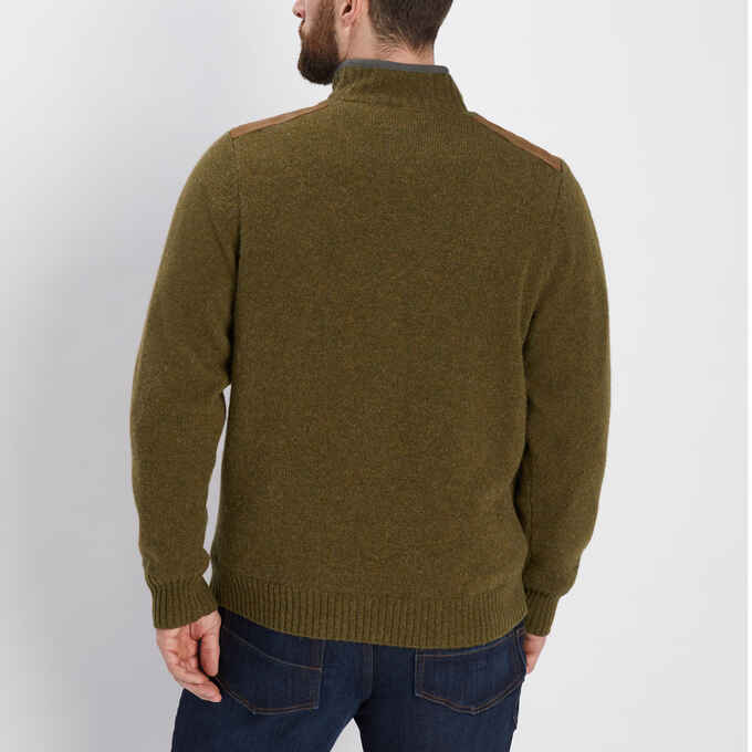 Men's Shetland Wool Windproof Zip Sweater