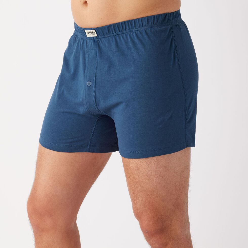 Linen Sleep Shorts, Organic Men's Underwear, Blue Cotton Boxers
